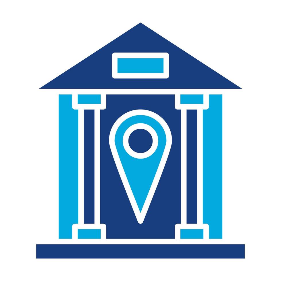 Bank Location Glyph Two Color Icon vector