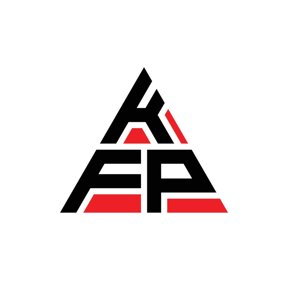 diseño de logotipo de letra triangular kfp con forma de triángulo. monograma de diseño del logotipo del triángulo kfp. plantilla de logotipo de vector de triángulo kfp con color rojo. logotipo triangular kfp logotipo simple, elegante y lujoso.
