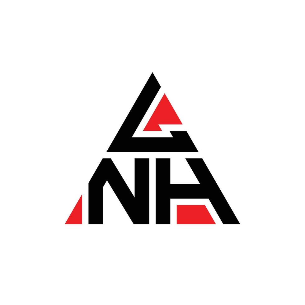 Diseño de logotipo de letra triangular lnh con forma de triángulo. Monograma de diseño de logotipo de triángulo lnh. Plantilla de logotipo de vector de triángulo lnh con color rojo. Logotipo triangular de lnh Logotipo simple, elegante y lujoso.