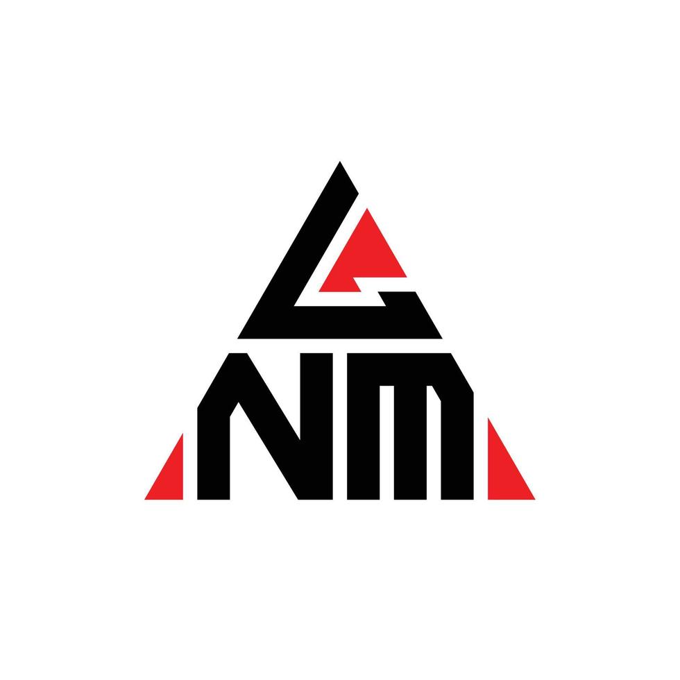 Diseño de logotipo de letra triangular lnm con forma de triángulo. Monograma de diseño de logotipo de triángulo lnm. Plantilla de logotipo de vector de triángulo lnm con color rojo. Logotipo triangular de lnm Logotipo simple, elegante y lujoso.