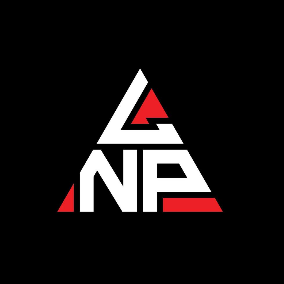 LNP triangle letter logo design with triangle shape. LNP triangle logo design monogram. LNP triangle vector logo template with red color. LNP triangular logo Simple, Elegant, and Luxurious Logo.