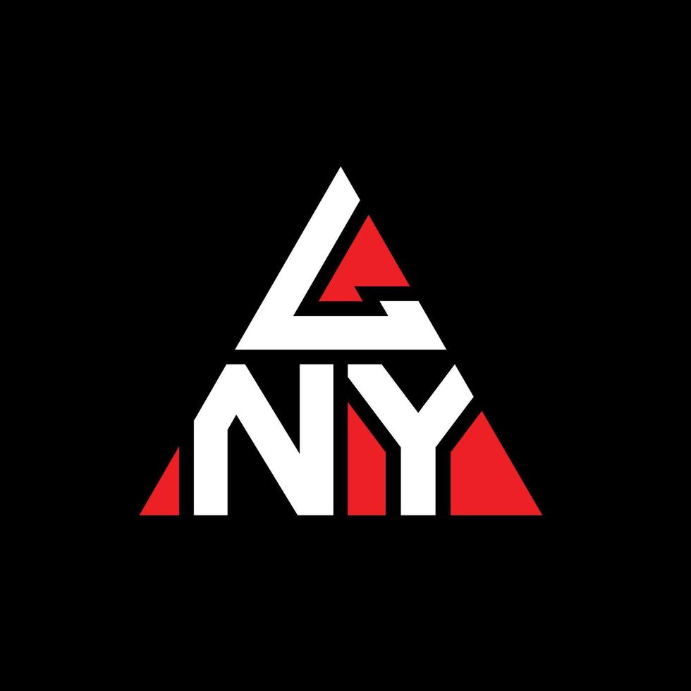 LNY triangle letter logo design with triangle shape. LNY triangle logo design monogram. LNY triangle vector logo template with red color. LNY triangular logo Simple, Elegant, and Luxurious Logo.
