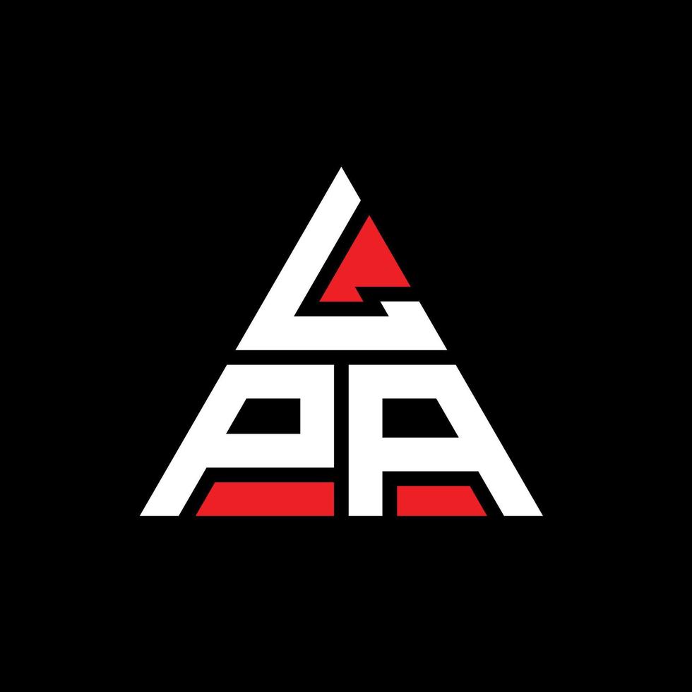 diseño de logotipo de letra triangular lpa con forma de triángulo. monograma de diseño de logotipo de triángulo lpa. plantilla de logotipo de vector de triángulo lpa con color rojo. logotipo triangular lpa logotipo simple, elegante y lujoso.
