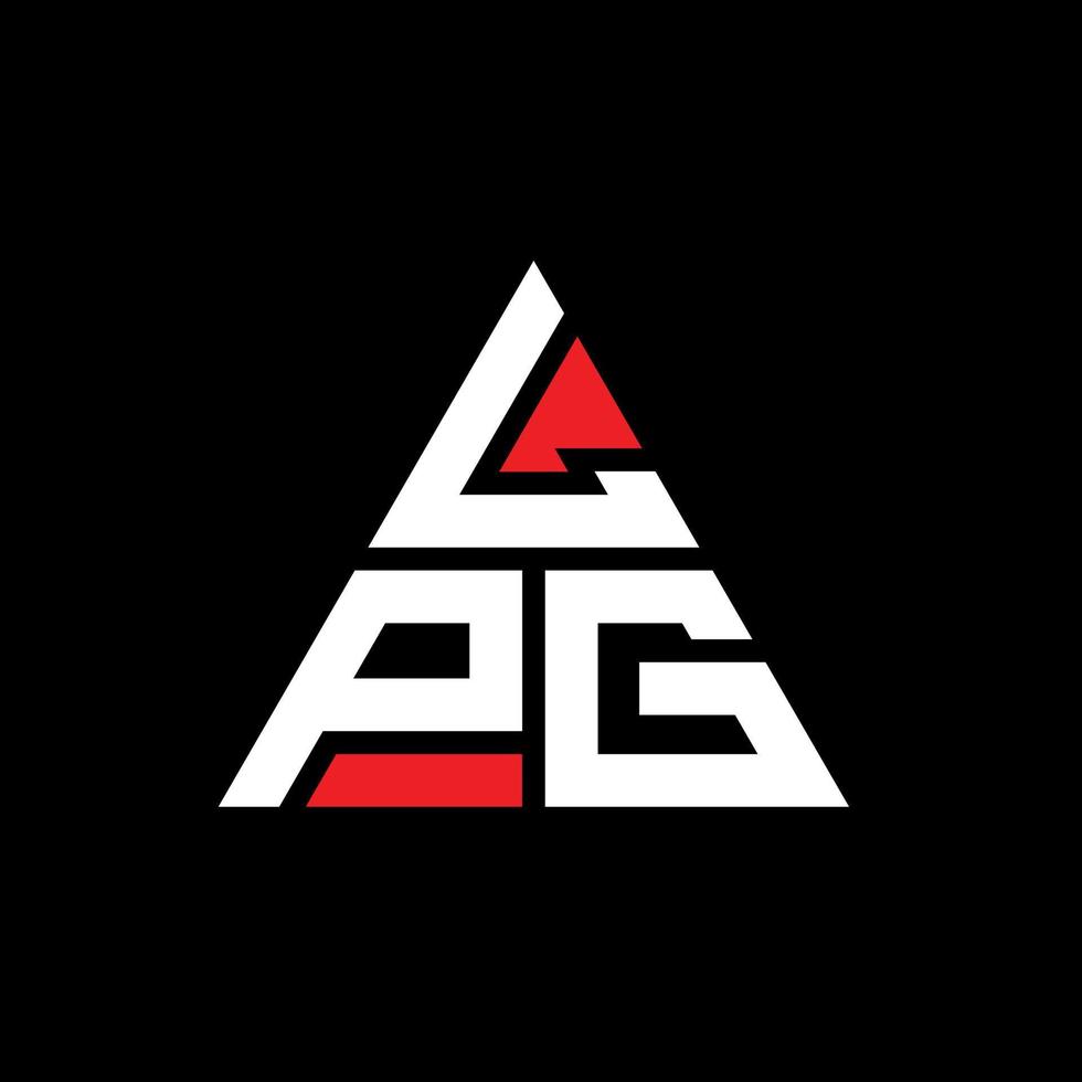 LPG triangle letter logo design with triangle shape. LPG triangle logo design monogram. LPG triangle vector logo template with red color. LPG triangular logo Simple, Elegant, and Luxurious Logo.
