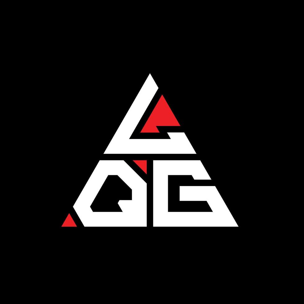 LQG triangle letter logo design with triangle shape. LQG triangle logo design monogram. LQG triangle vector logo template with red color. LQG triangular logo Simple, Elegant, and Luxurious Logo.