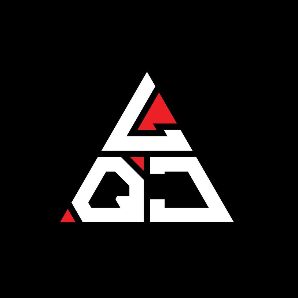 LQJ triangle letter logo design with triangle shape. LQJ triangle logo design monogram. LQJ triangle vector logo template with red color. LQJ triangular logo Simple, Elegant, and Luxurious Logo.