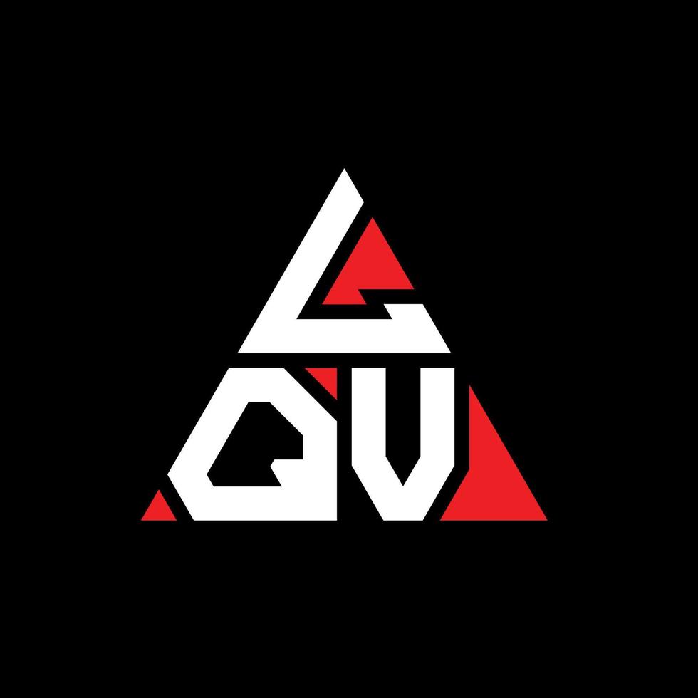 diseño de logotipo de letra triangular lqv con forma de triángulo. monograma de diseño de logotipo de triángulo lqv. plantilla de logotipo de vector de triángulo lqv con color rojo. logotipo triangular lqv logotipo simple, elegante y lujoso.
