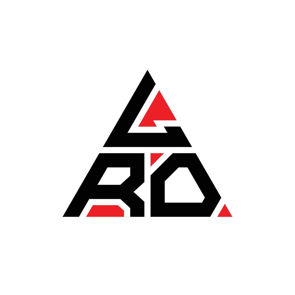 LRO triangle letter logo design with triangle shape. LRO triangle logo design monogram. LRO triangle vector logo template with red color. LRO triangular logo Simple, Elegant, and Luxurious Logo.