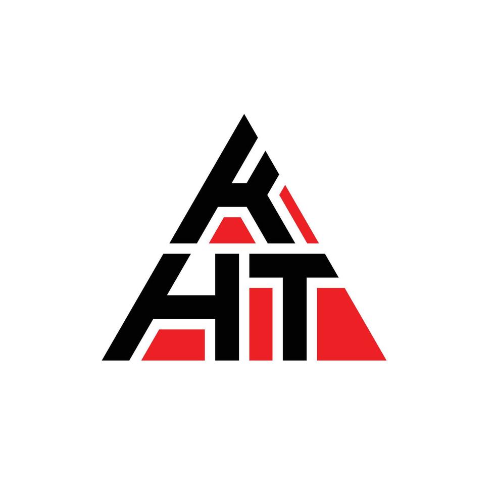 diseño de logotipo de letra triangular kht con forma de triángulo. monograma de diseño del logotipo del triángulo kht. plantilla de logotipo de vector de triángulo kht con color rojo. logotipo triangular kht logotipo simple, elegante y lujoso.