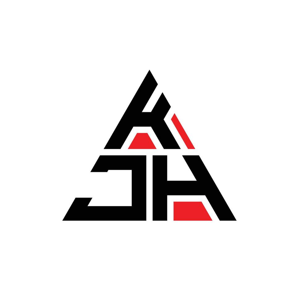 diseño de logotipo de letra triangular kjh con forma de triángulo. monograma de diseño del logotipo del triángulo kjh. plantilla de logotipo de vector de triángulo kjh con color rojo. logo triangular kjh logo simple, elegante y lujoso.