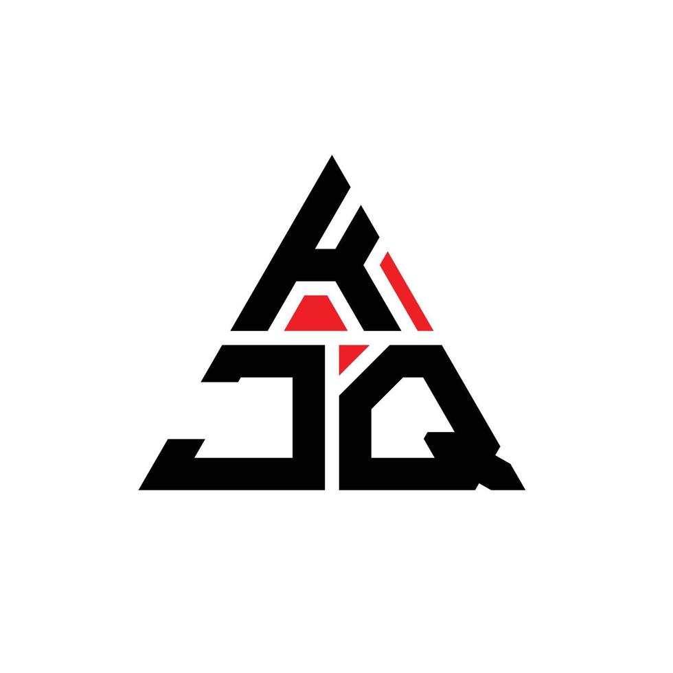 diseño de logotipo de letra triangular kjq con forma de triángulo. monograma de diseño del logotipo del triángulo kjq. plantilla de logotipo de vector de triángulo kjq con color rojo. logotipo triangular kjq logotipo simple, elegante y lujoso.