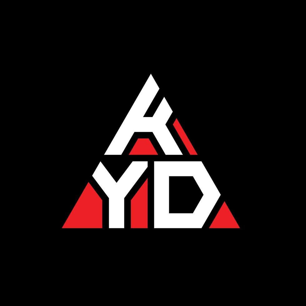 diseño de logotipo de letra de triángulo kyd con forma de triángulo. monograma de diseño de logotipo de triángulo kyd. plantilla de logotipo de vector de triángulo kyd con color rojo. logo triangular kyd logo simple, elegante y lujoso.