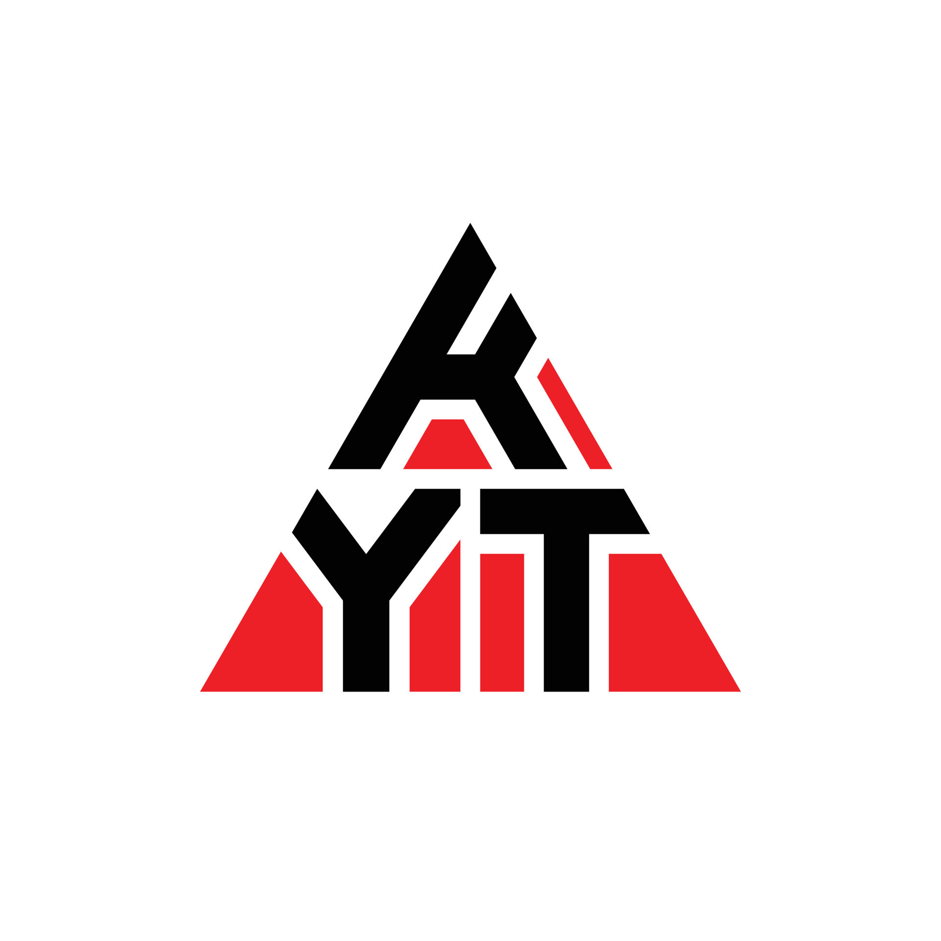 diseño de logotipo de letra triangular kyt con forma de triángulo
