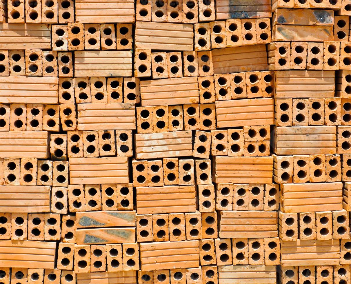 Stack of new bricks photo