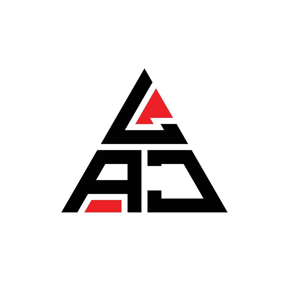 diseño de logotipo de letra triangular laj con forma de triángulo. monograma de diseño del logotipo del triángulo laj. plantilla de logotipo de vector de triángulo laj con color rojo. logotipo triangular laj logotipo simple, elegante y lujoso.