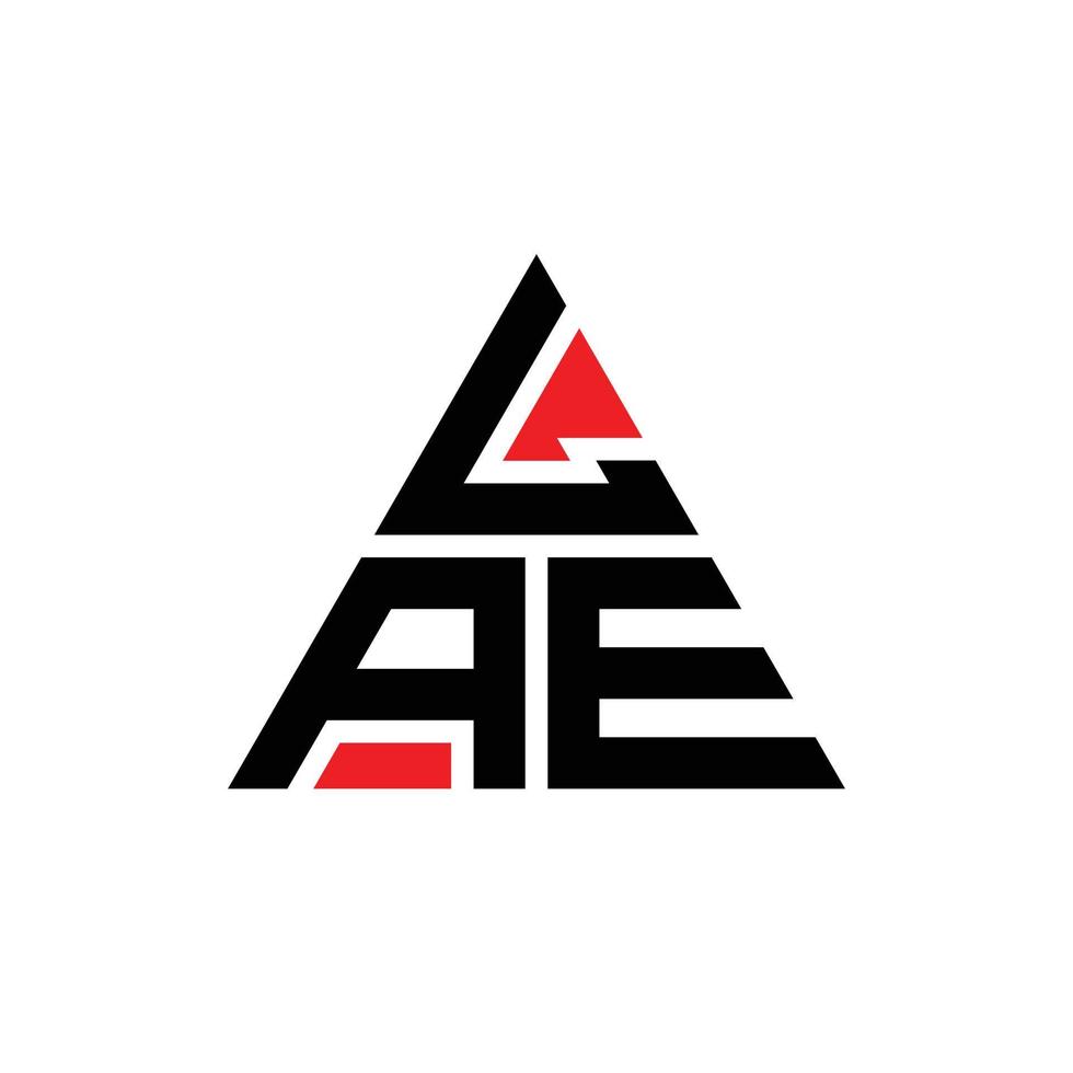 diseño de logotipo de letra triangular lae con forma de triángulo. monograma de diseño de logotipo de triángulo lae. plantilla de logotipo de vector de triángulo lae con color rojo. logotipo triangular lae logotipo simple, elegante y lujoso.