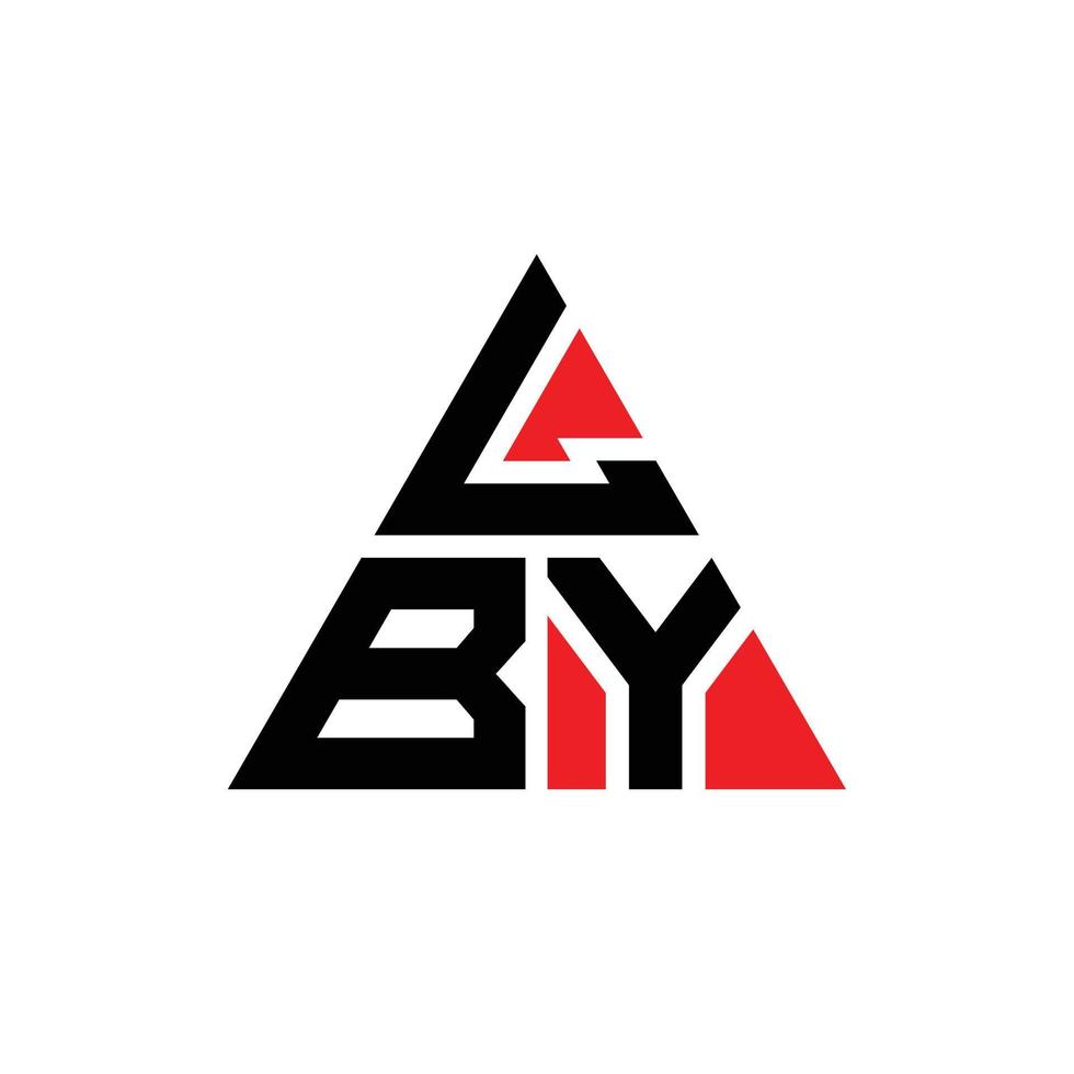 diseño de logotipo de letra de triángulo lby con forma de triángulo. monograma de diseño de logotipo de triángulo lby. plantilla de logotipo de vector de triángulo lby con color rojo. logotipo triangular lby logotipo simple, elegante y lujoso.