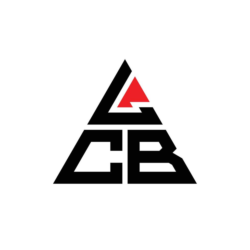 LCB triangle letter logo design with triangle shape. LCB triangle logo design monogram. LCB triangle vector logo template with red color. LCB triangular logo Simple, Elegant, and Luxurious Logo.