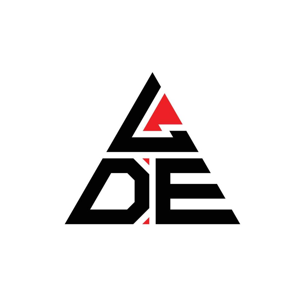 Diseño de logotipo de letra de triángulo lde con forma de triángulo. Monograma de diseño de logotipo de triángulo lde. Plantilla de logotipo de vector de triángulo lde con color rojo. logotipo triangular lde logotipo simple, elegante y lujoso.