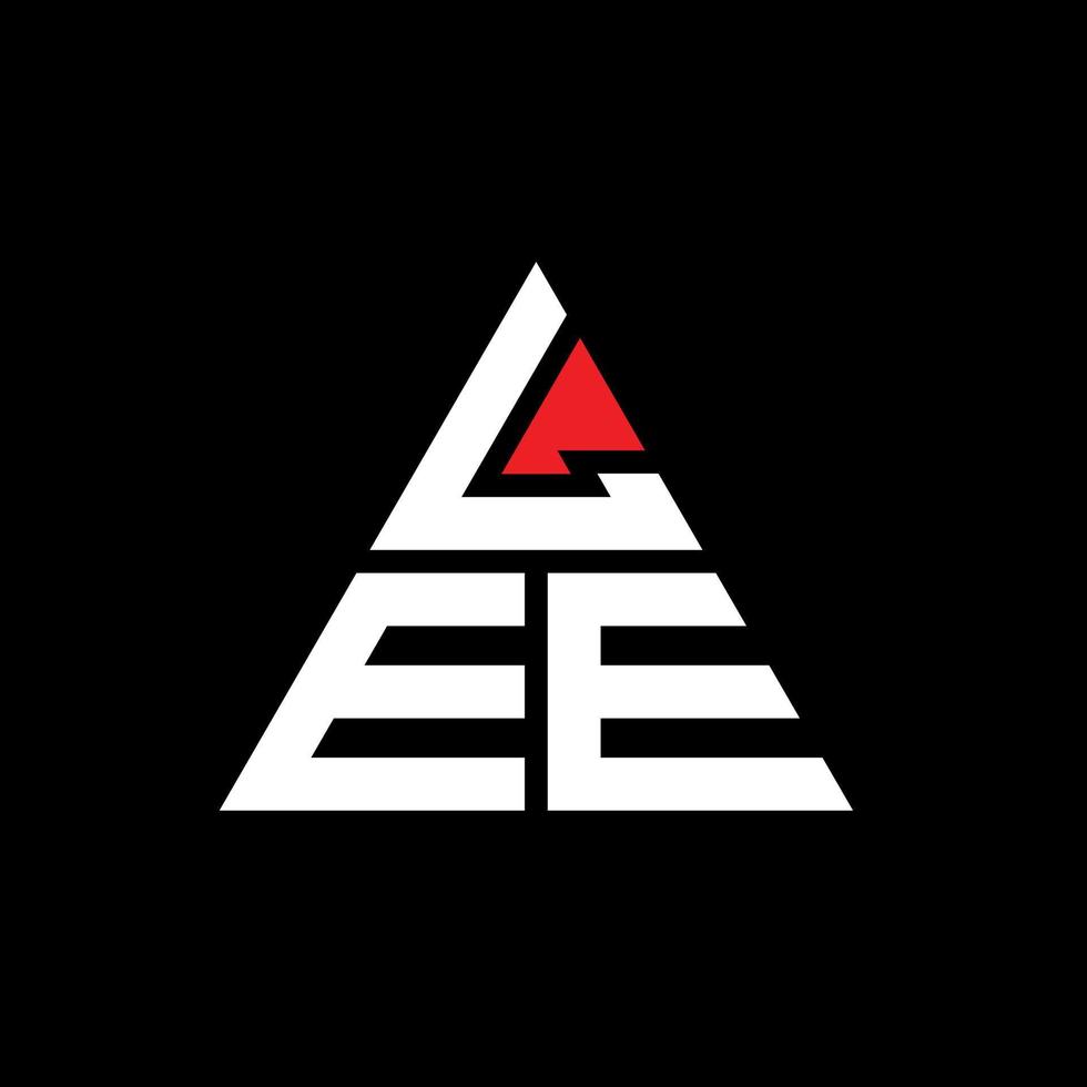 diseño de logotipo de letra de triángulo lee con forma de triángulo. monograma de diseño del logotipo del triángulo lee. plantilla de logotipo de vector de triángulo lee con color rojo. logotipo triangular de lee logotipo simple, elegante y lujoso.
