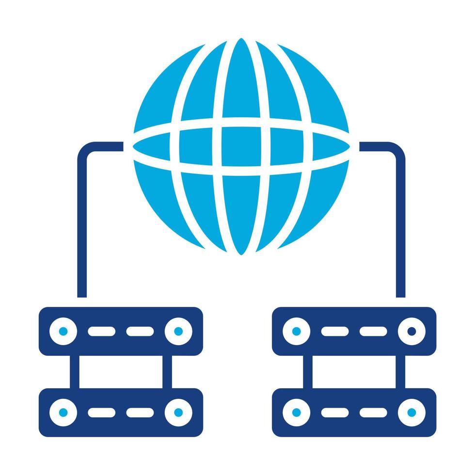 Global Servers Glyph Two Color Icon vector