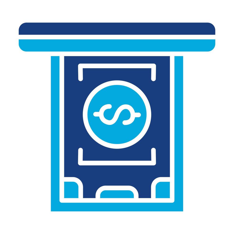 Cash Withdrawal Glyph Two Color Icon vector