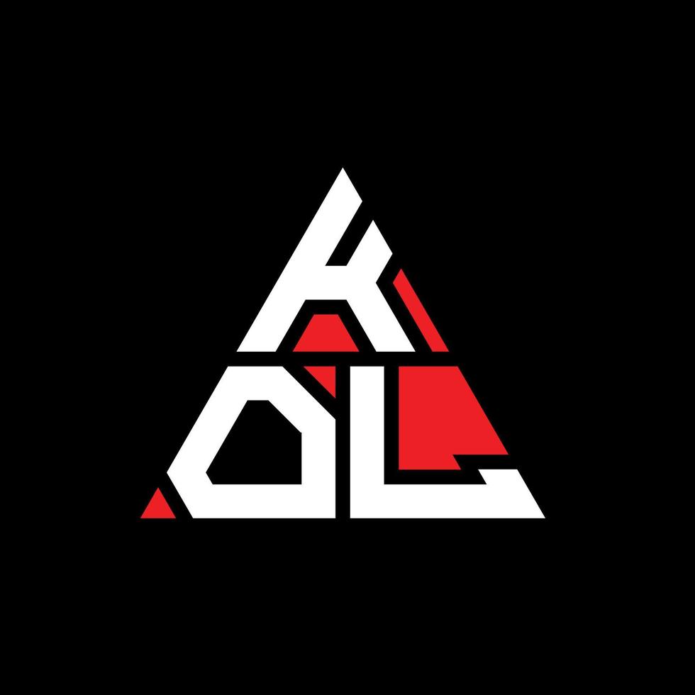 diseño de logotipo de letra de triángulo kol con forma de triángulo. monograma de diseño del logotipo del triángulo kol. plantilla de logotipo de vector de triángulo kol con color rojo. logotipo triangular kol logotipo simple, elegante y lujoso.