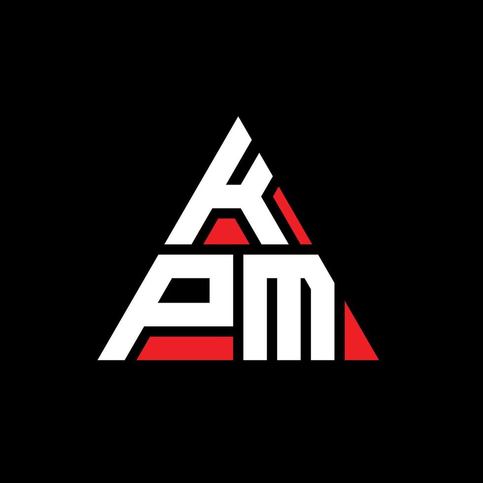 KPM triangle letter logo design with triangle shape. KPM triangle logo design monogram. KPM triangle vector logo template with red color. KPM triangular logo Simple, Elegant, and Luxurious Logo.