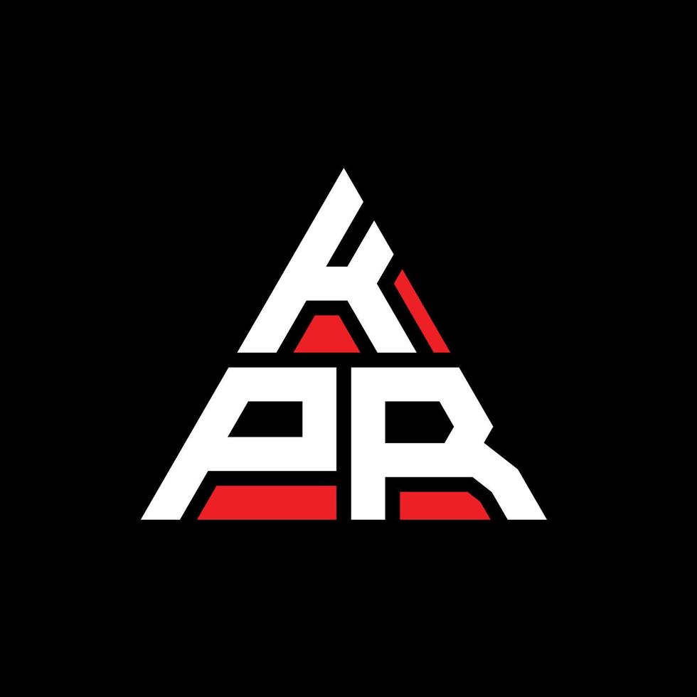 diseño de logotipo de letra triangular kpr con forma de triángulo. monograma de diseño del logotipo del triángulo kpr. plantilla de logotipo de vector de triángulo kpr con color rojo. logo triangular kpr logo simple, elegante y lujoso.