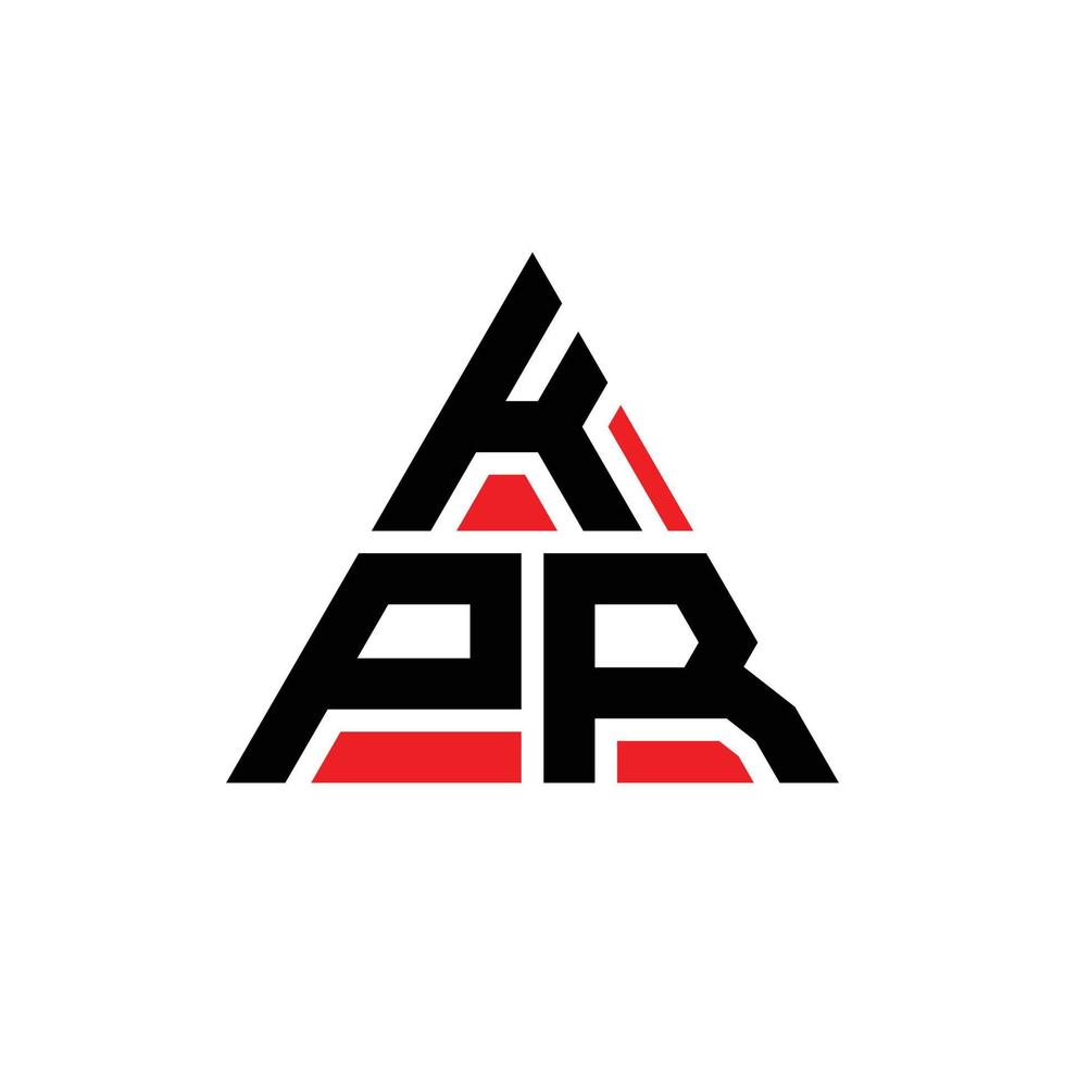 diseño de logotipo de letra triangular kpr con forma de triángulo. monograma de diseño del logotipo del triángulo kpr. plantilla de logotipo de vector de triángulo kpr con color rojo. logo triangular kpr logo simple, elegante y lujoso.