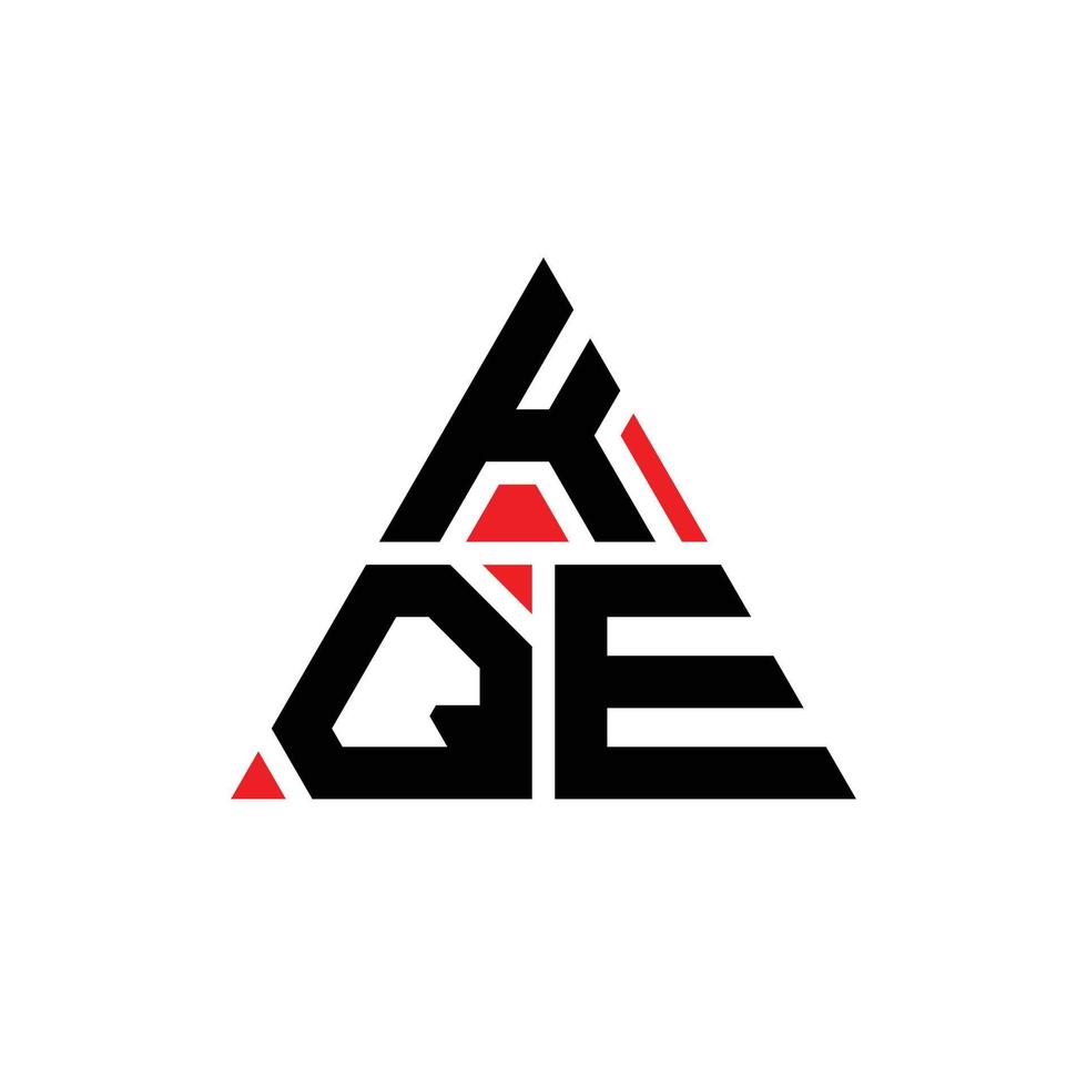 diseño de logotipo de letra triangular kqe con forma de triángulo. monograma de diseño del logotipo del triángulo kqe. plantilla de logotipo de vector de triángulo kqe con color rojo. logotipo triangular kqe logotipo simple, elegante y lujoso.