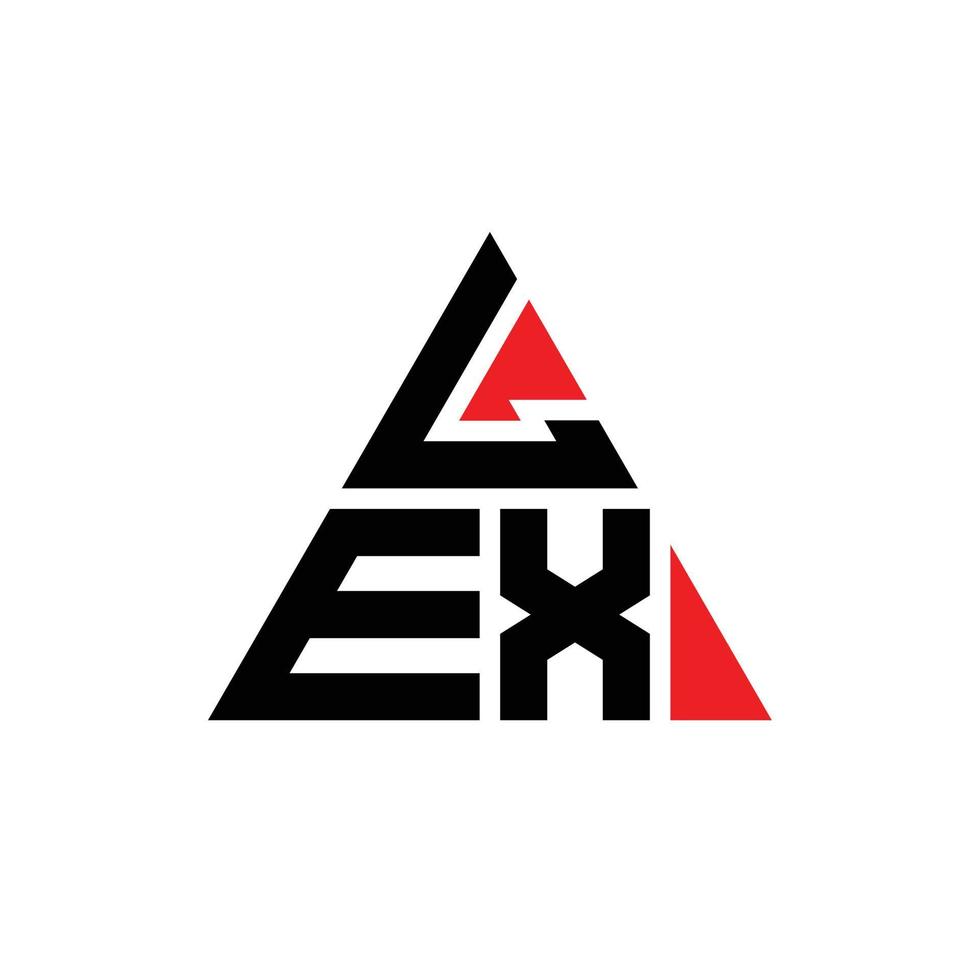 diseño de logotipo de letra de triángulo lex con forma de triángulo. monograma de diseño de logotipo de triángulo lex. plantilla de logotipo de vector de triángulo lex con color rojo. logotipo triangular lex logotipo simple, elegante y lujoso.