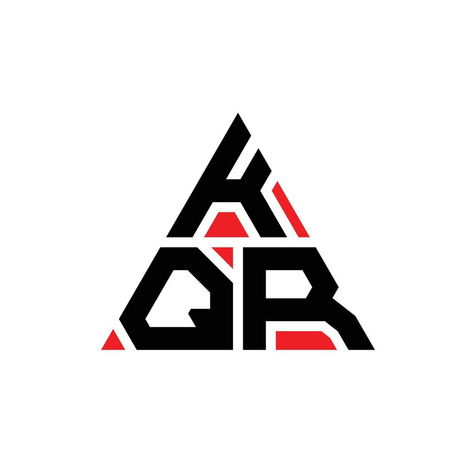 diseño de logotipo de letra triangular kqr con forma de triángulo. monograma de diseño del logotipo del triángulo kqr. plantilla de logotipo de vector de triángulo kqr con color rojo. logotipo triangular kqr logotipo simple, elegante y lujoso.