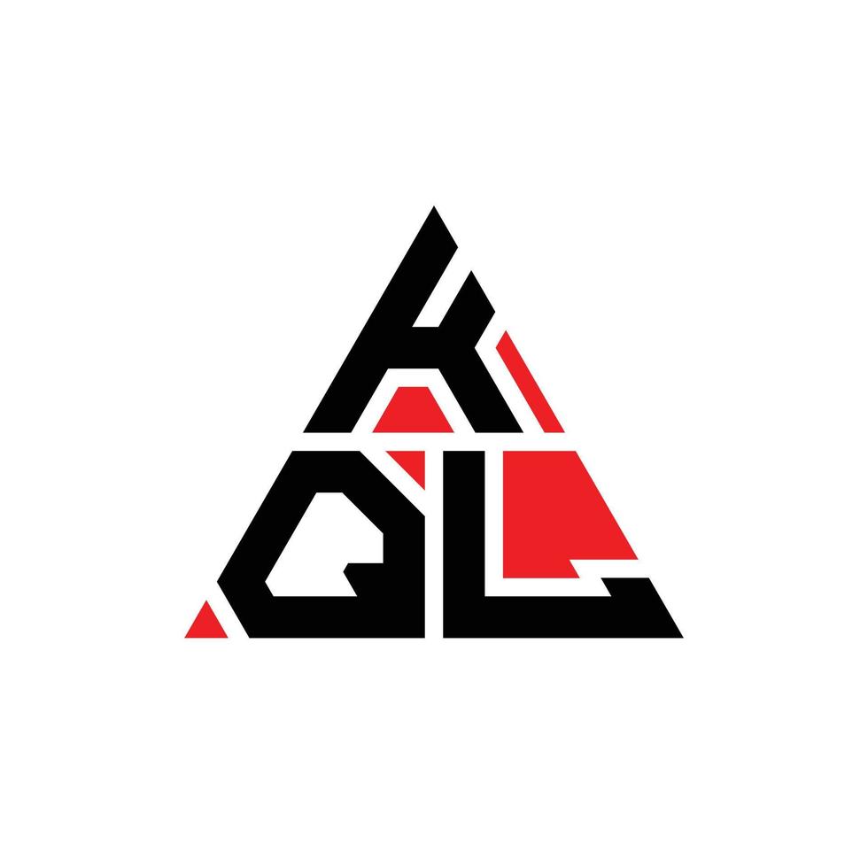 diseño de logotipo de letra triangular kql con forma de triángulo. monograma de diseño del logotipo del triángulo kql. plantilla de logotipo de vector de triángulo kql con color rojo. logotipo triangular kql logotipo simple, elegante y lujoso.