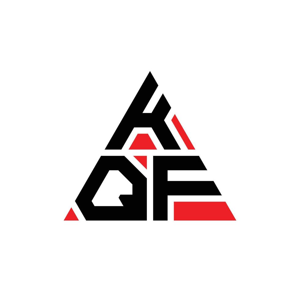 diseño de logotipo de letra triangular kqf con forma de triángulo. monograma de diseño del logotipo del triángulo kqf. plantilla de logotipo de vector de triángulo kqf con color rojo. logotipo triangular kqf logotipo simple, elegante y lujoso.