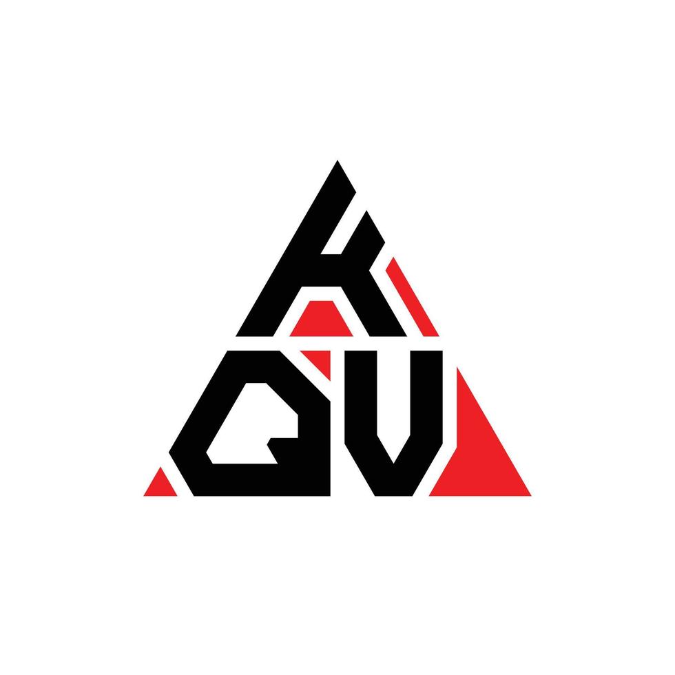 diseño de logotipo de letra triangular kqv con forma de triángulo. monograma de diseño del logotipo del triángulo kqv. plantilla de logotipo de vector de triángulo kqv con color rojo. logotipo triangular kqv logotipo simple, elegante y lujoso.