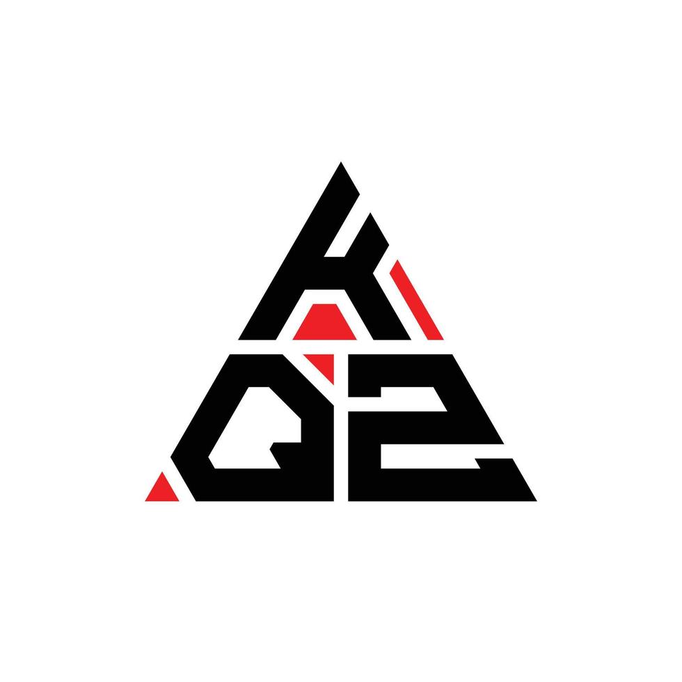 diseño de logotipo de letra triangular kqz con forma de triángulo. monograma de diseño del logotipo del triángulo kqz. plantilla de logotipo de vector de triángulo kqz con color rojo. logotipo triangular kqz logotipo simple, elegante y lujoso.