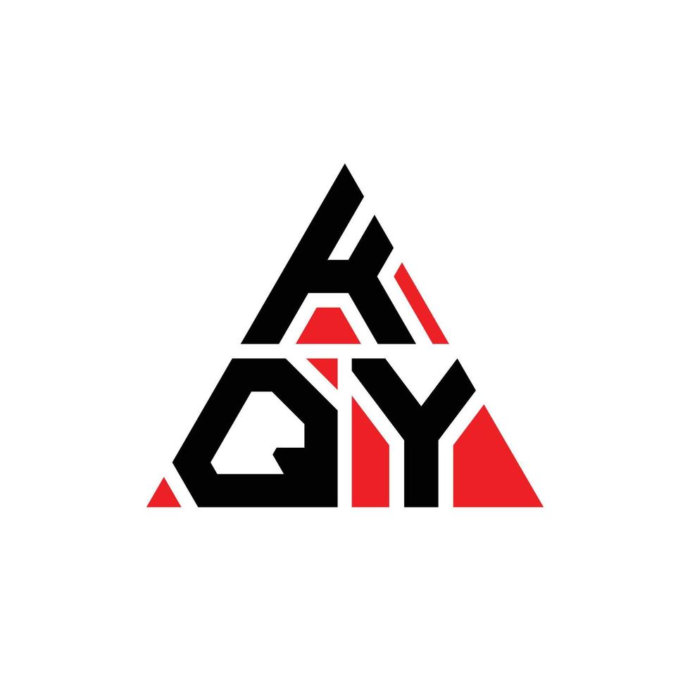 KQY triangle letter logo design with triangle shape. KQY triangle logo design monogram. KQY triangle vector logo template with red color. KQY triangular logo Simple, Elegant, and Luxurious Logo.