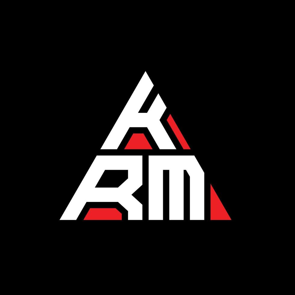 diseño de logotipo de letra triangular krm con forma de triángulo. monograma de diseño del logotipo del triángulo krm. plantilla de logotipo de vector de triángulo krm con color rojo. logotipo triangular krm logotipo simple, elegante y lujoso.
