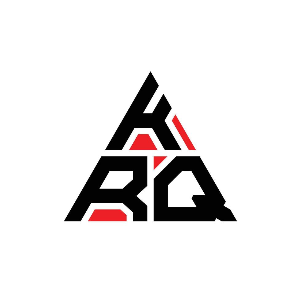 diseño de logotipo de letra triangular krq con forma de triángulo. monograma de diseño del logotipo del triángulo krq. plantilla de logotipo de vector de triángulo krq con color rojo. logotipo triangular krq logotipo simple, elegante y lujoso.