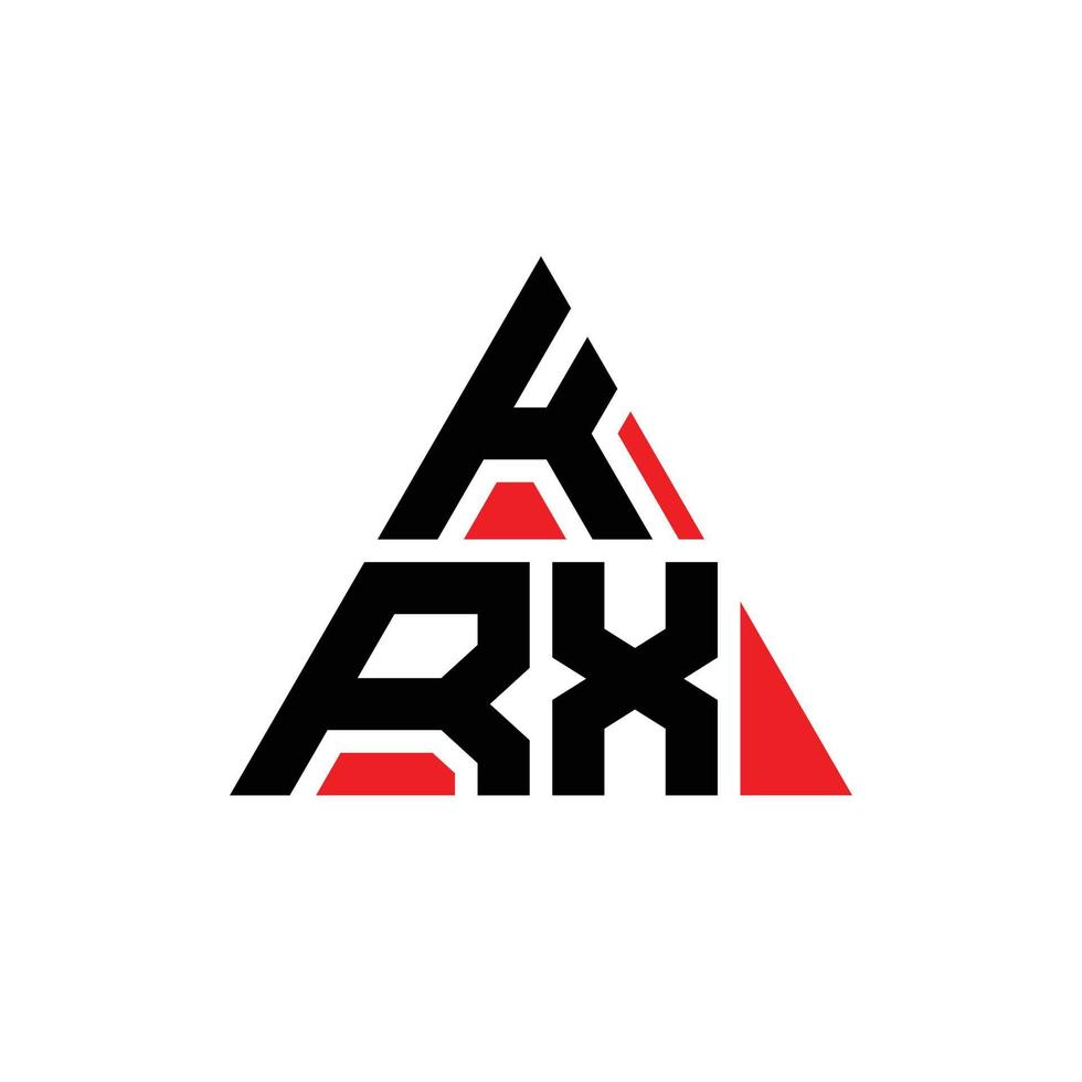 diseño de logotipo de letra triangular krx con forma de triángulo. monograma de diseño del logotipo del triángulo krx. plantilla de logotipo de vector de triángulo krx con color rojo. logotipo triangular krx logotipo simple, elegante y lujoso.