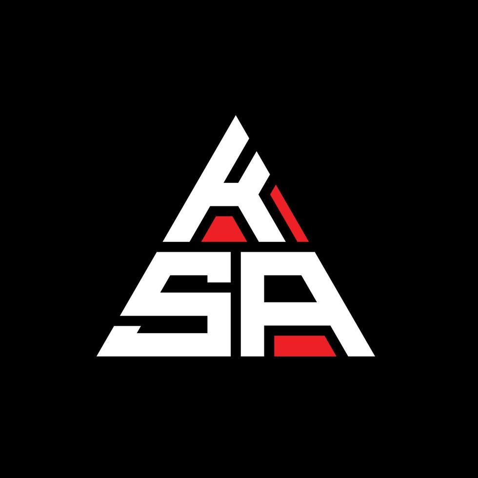 diseño de logotipo de letra triangular ksa con forma de triángulo. monograma de diseño del logotipo del triángulo ksa. plantilla de logotipo de vector de triángulo ksa con color rojo. logo triangular ksa logo simple, elegante y lujoso.