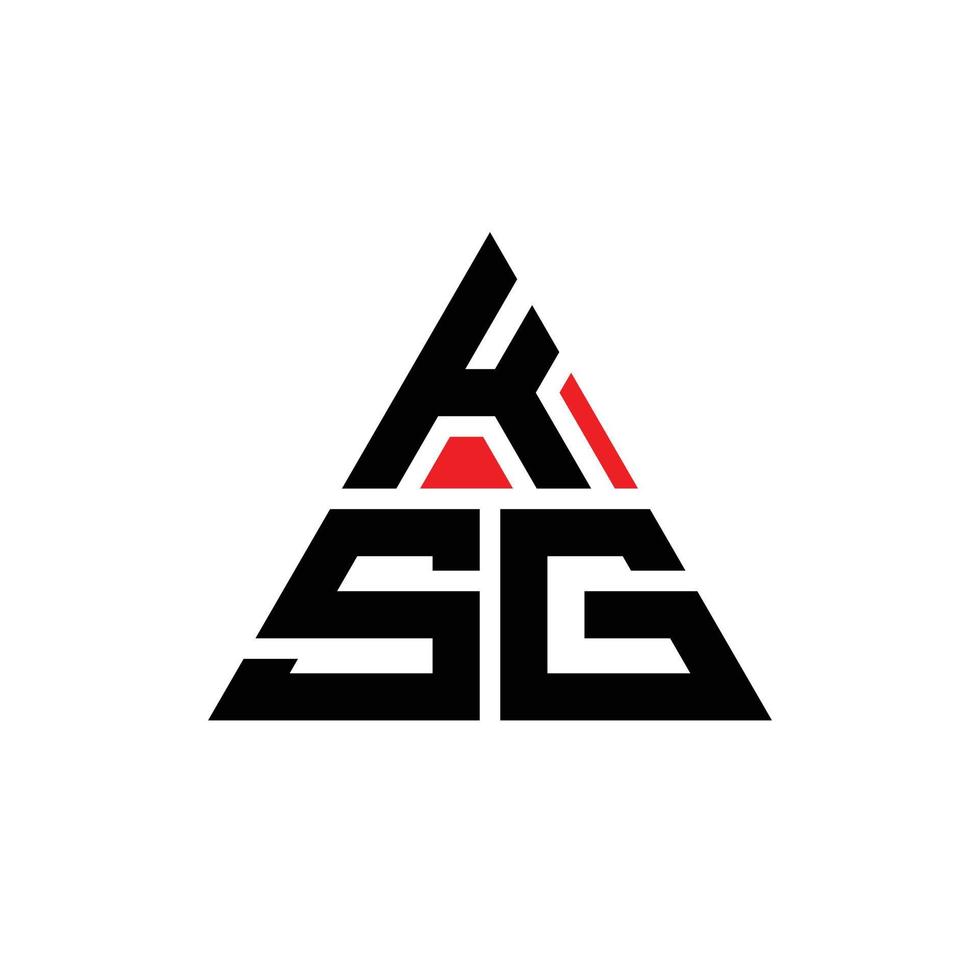 diseño de logotipo de letra triangular ksg con forma de triángulo. monograma de diseño de logotipo de triángulo ksg. plantilla de logotipo de vector de triángulo ksg con color rojo. logotipo triangular ksg logotipo simple, elegante y lujoso.