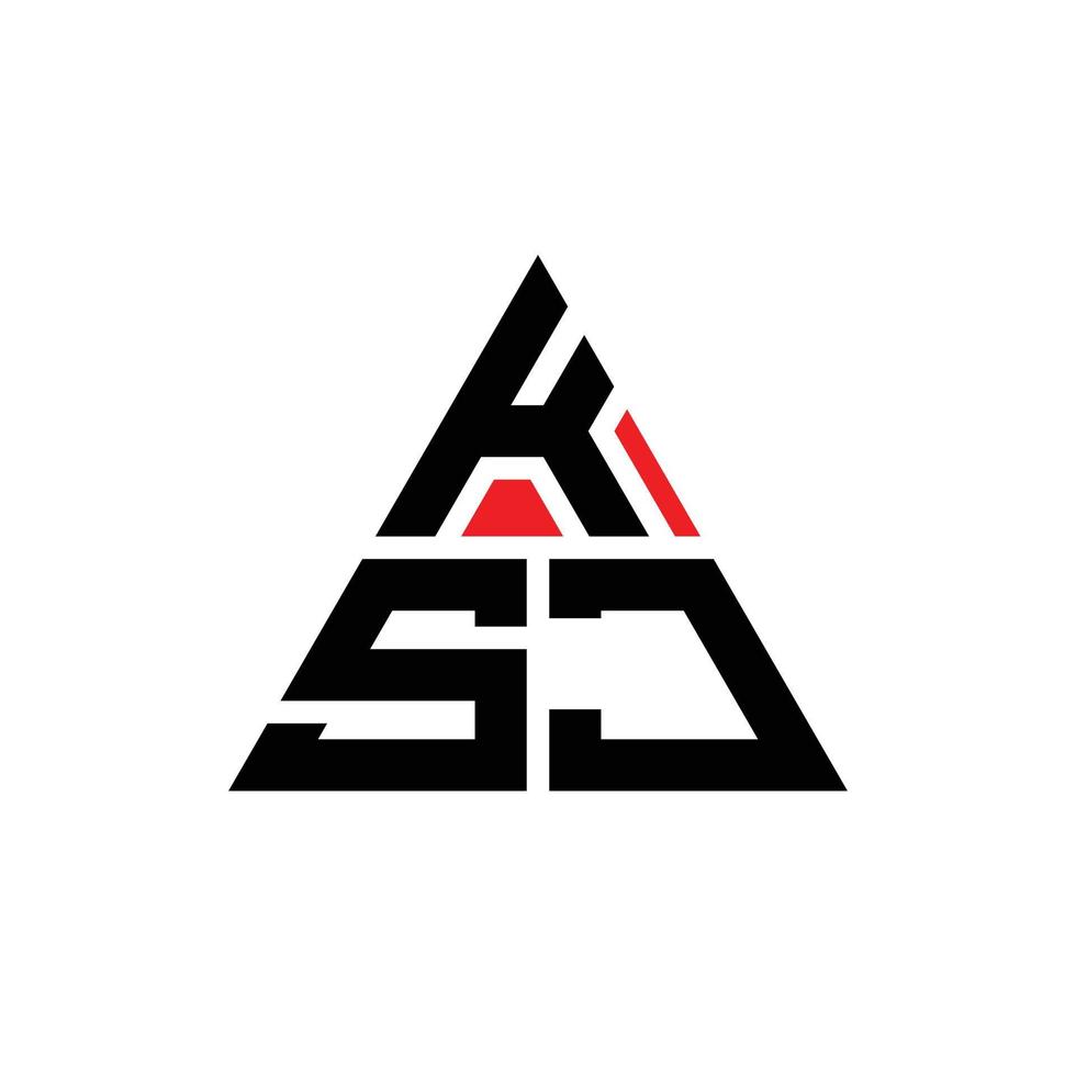 diseño de logotipo de letra triangular ksj con forma de triángulo. monograma de diseño del logotipo del triángulo ksj. plantilla de logotipo de vector de triángulo ksj con color rojo. logotipo triangular ksj logotipo simple, elegante y lujoso.