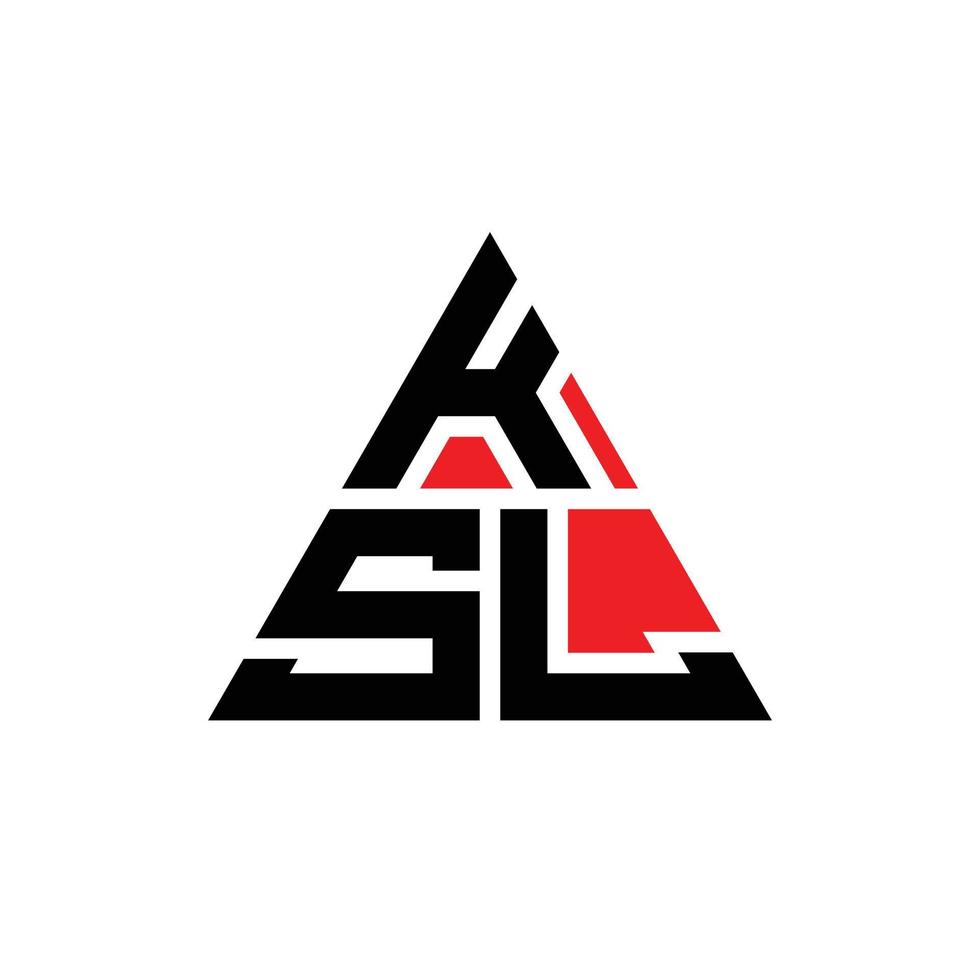 diseño de logotipo de letra triangular ksl con forma de triángulo. monograma de diseño del logotipo del triángulo ksl. plantilla de logotipo de vector de triángulo ksl con color rojo. logotipo triangular ksl logotipo simple, elegante y lujoso.