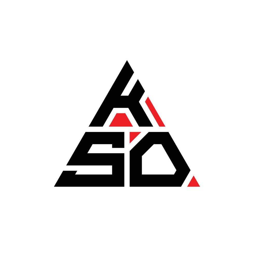 KSO triangle letter logo design with triangle shape. KSO triangle logo design monogram. KSO triangle vector logo template with red color. KSO triangular logo Simple, Elegant, and Luxurious Logo.