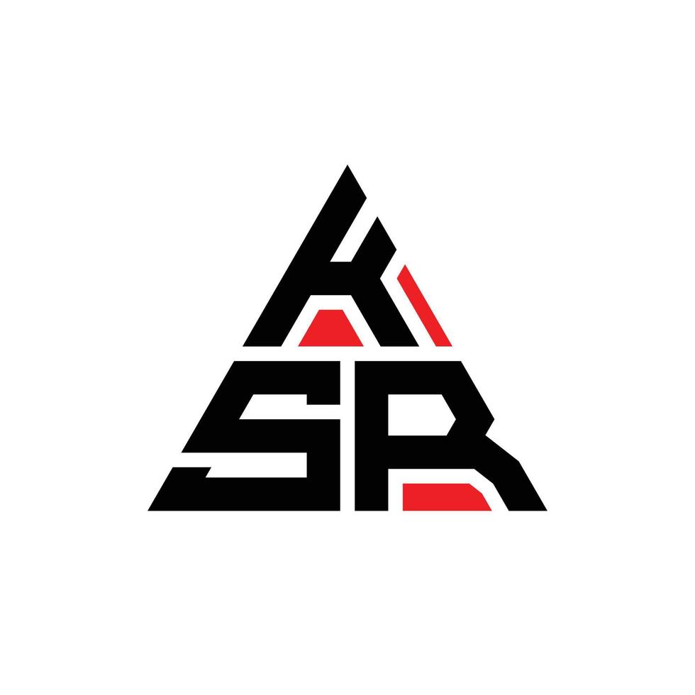 diseño de logotipo de letra triangular ksr con forma de triángulo. monograma de diseño del logotipo del triángulo ksr. plantilla de logotipo de vector de triángulo ksr con color rojo. logotipo triangular ksr logotipo simple, elegante y lujoso.