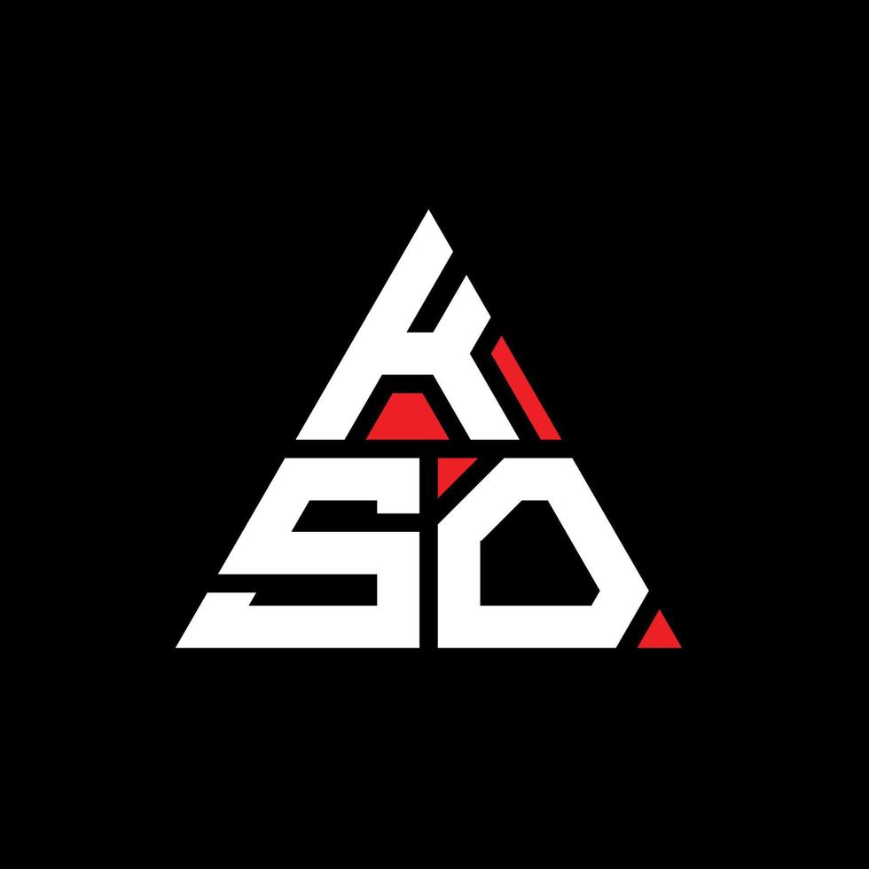 KSO triangle letter logo design with triangle shape. KSO triangle logo design monogram. KSO triangle vector logo template with red color. KSO triangular logo Simple, Elegant, and Luxurious Logo.