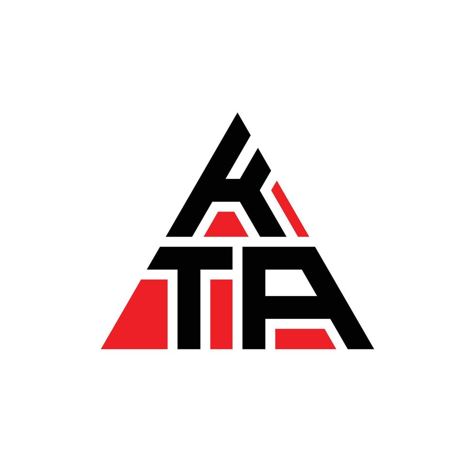 diseño de logotipo de letra triangular kta con forma de triángulo. monograma de diseño del logotipo del triángulo kta. plantilla de logotipo de vector de triángulo kta con color rojo. logotipo triangular kta logotipo simple, elegante y lujoso.
