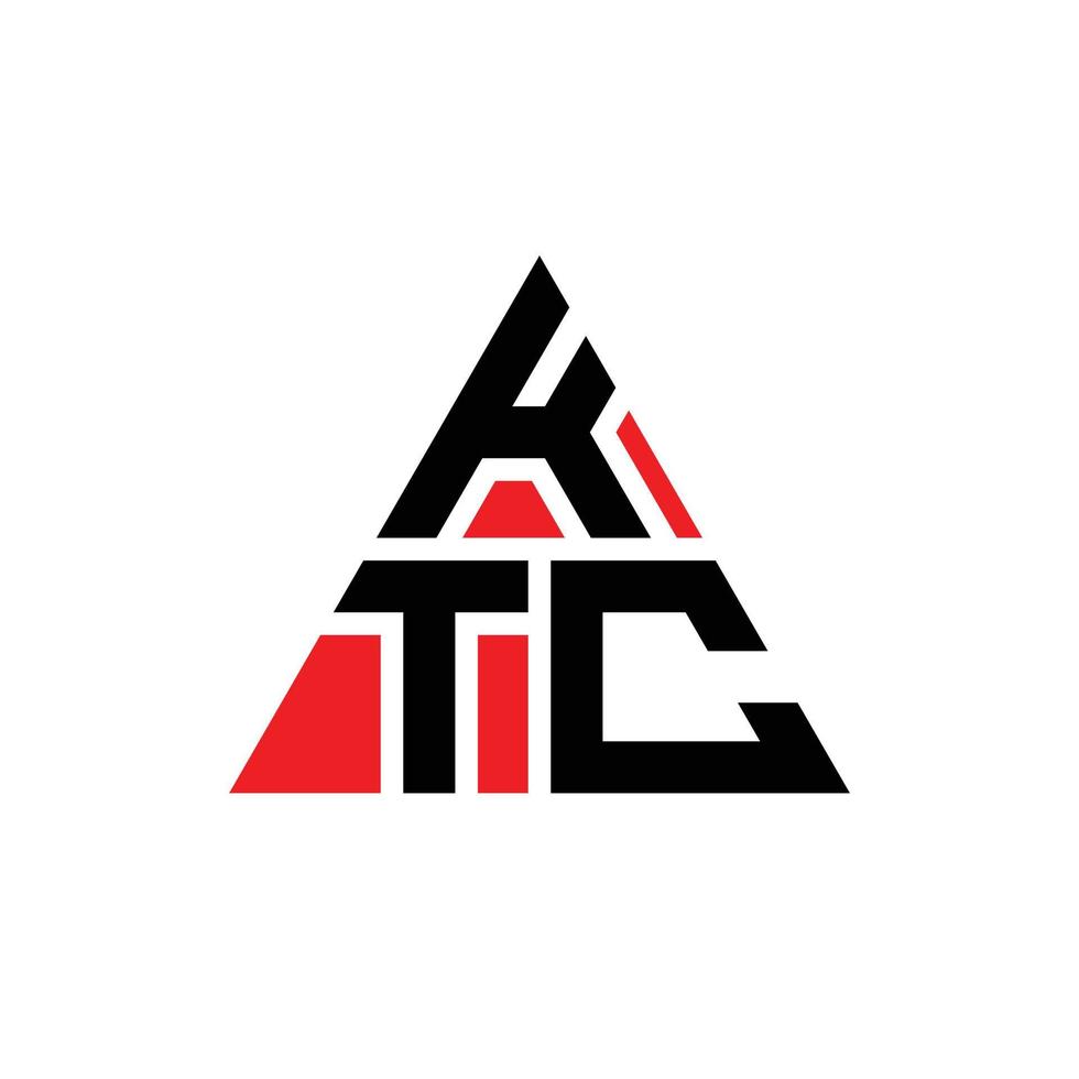 diseño de logotipo de letra triangular ktc con forma de triángulo. monograma de diseño del logotipo del triángulo ktc. plantilla de logotipo de vector de triángulo ktc con color rojo. logo triangular ktc logo simple, elegante y lujoso.